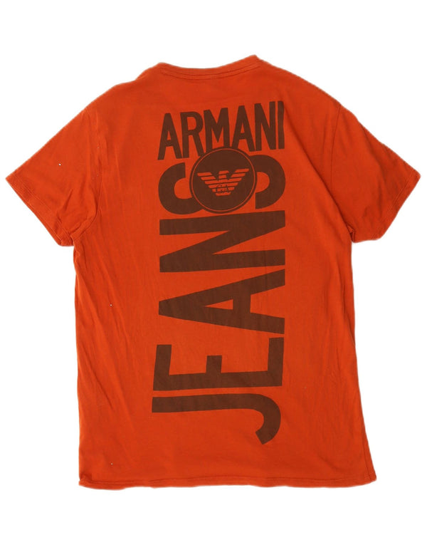 T-shirt grafica da uomo Armani Jeans Top piccola in cotone arancione