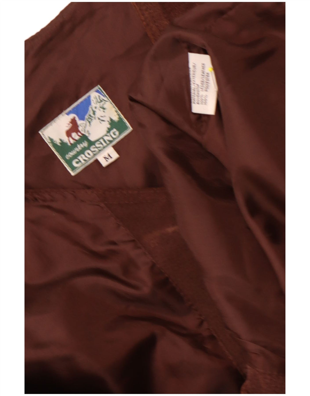 Gilet vintage da uomo in pelle scamosciata in pelle marrone medio