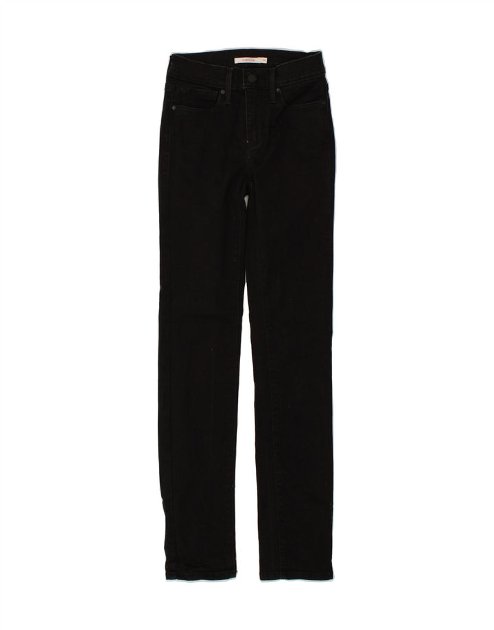 LEVI'S Womens Slimming Slim Jeans W24 L32 Black Cotton Vintage Levi's and Second-Hand Levi's from Messina Hembry 
