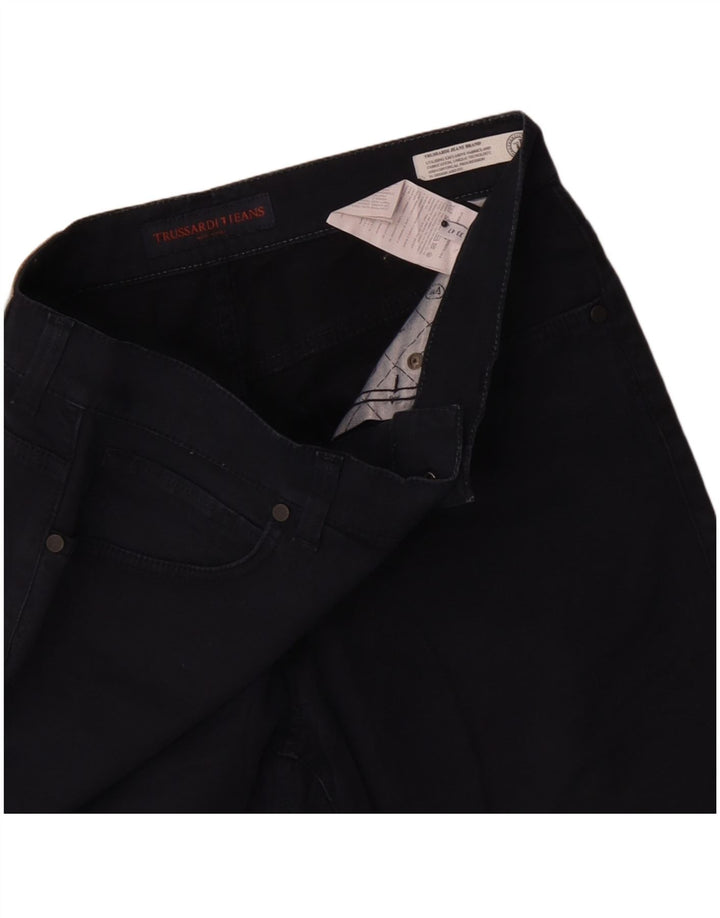 Pantaloni Casual Dritti Uomo Trussardi W33 L27 Poliestere Blu Navy