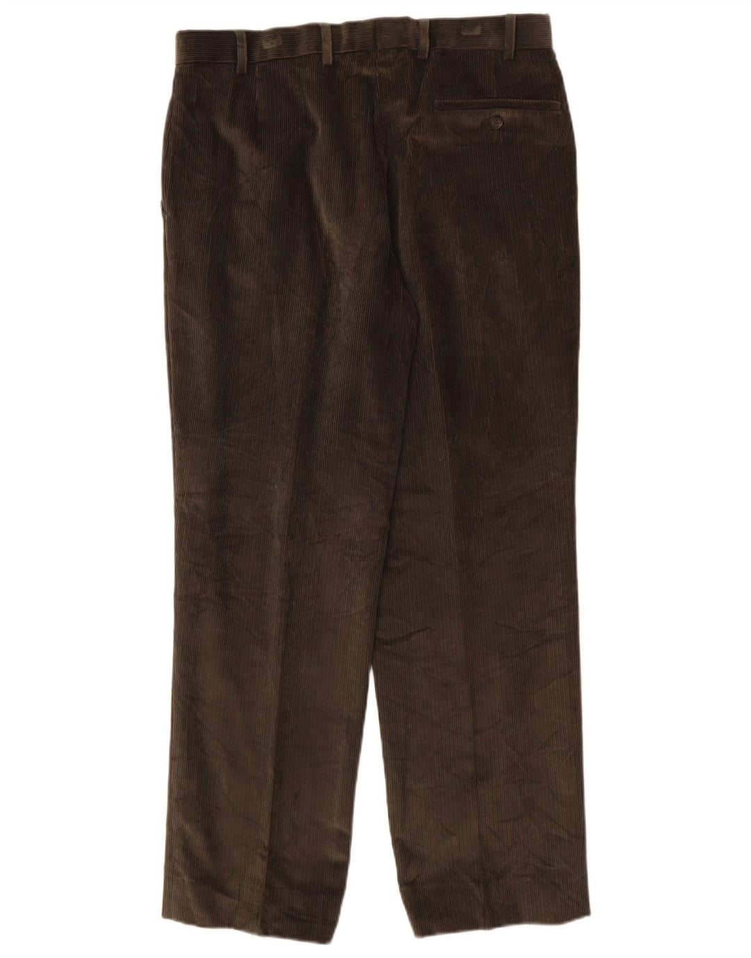 MARKS & SPENCER Pantaloni dritti da uomo in velluto a coste W34 L31 cotone marrone