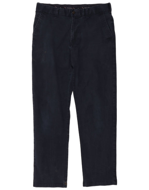 Marks & Spencer Mens Blue Harbour Straight Chino Trousers W34 L31 Navy
