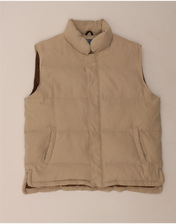 Gilet imbottito da uomo Green Leaves UK 44 2XL Poliestere beige