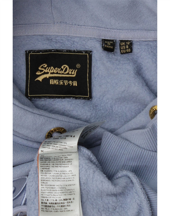 Felpa con cappuccio grafica da donna Superdry UK 12 blu medio