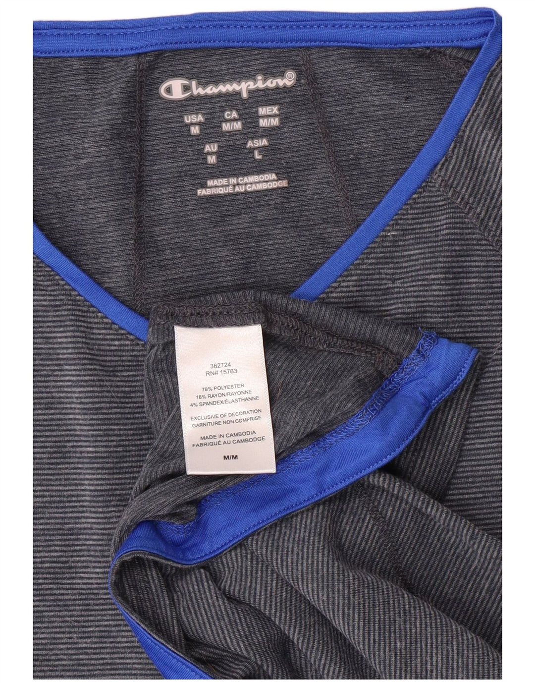 Maglia a maniche lunghe da donna Champion UK 12 Poliestere gessato blu medio