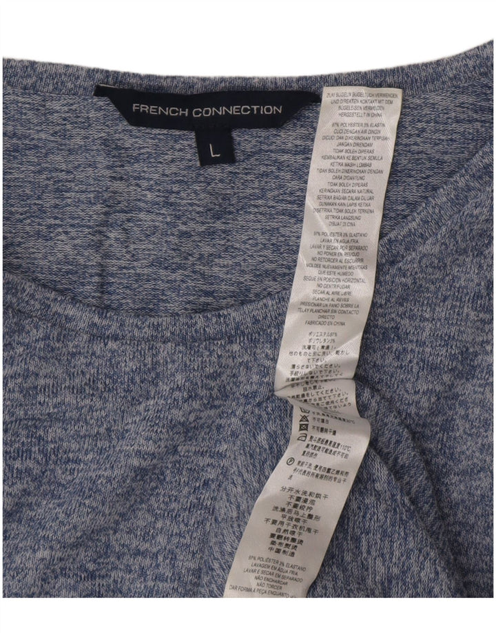 Maglia da donna a maniche lunghe French Connection UK 16 Grande poliestere screziato blu