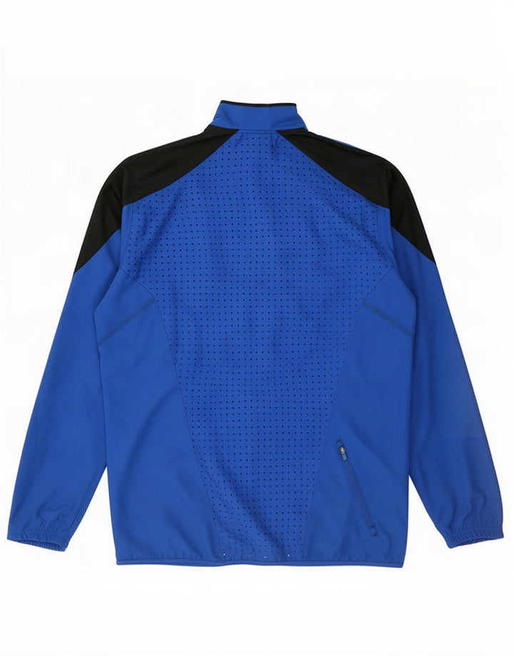 Giacca da ginnastica da uomo Adidas, giacca grande, in poliestere color block blu
