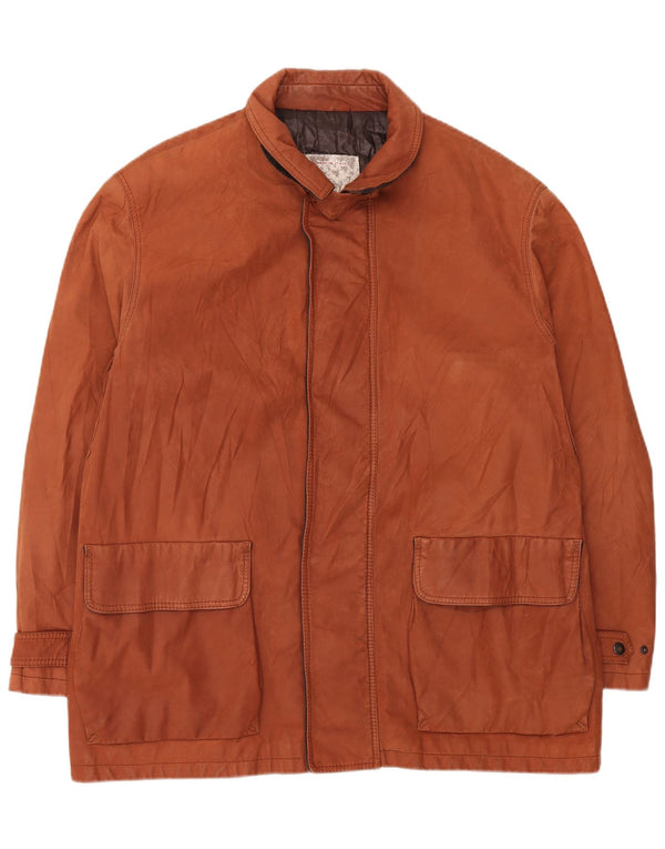 Giacca in pelle da uomo Dibi UK 42 XL in pelle marrone