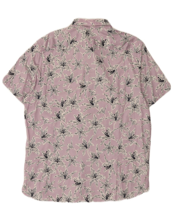 Ted Baker Camicia a maniche corte da uomo Taglia 6 2XL Cotone floreale viola