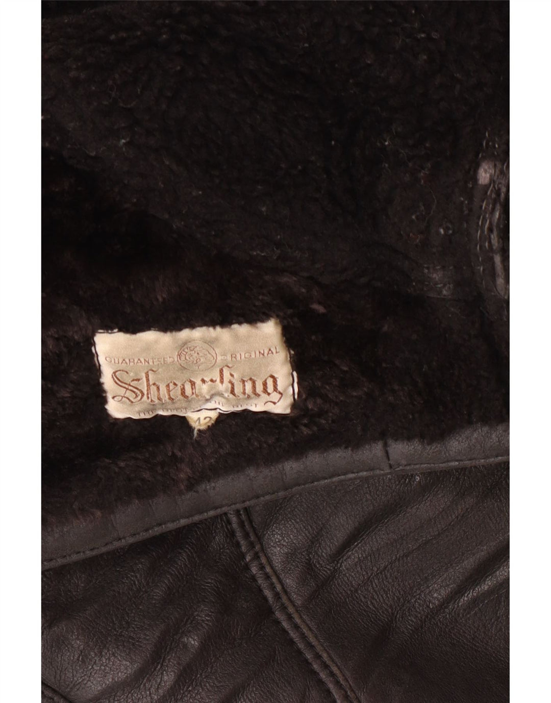 Giacca doppiopetto da donna VINTAGE EU 42 Large Black Shearling