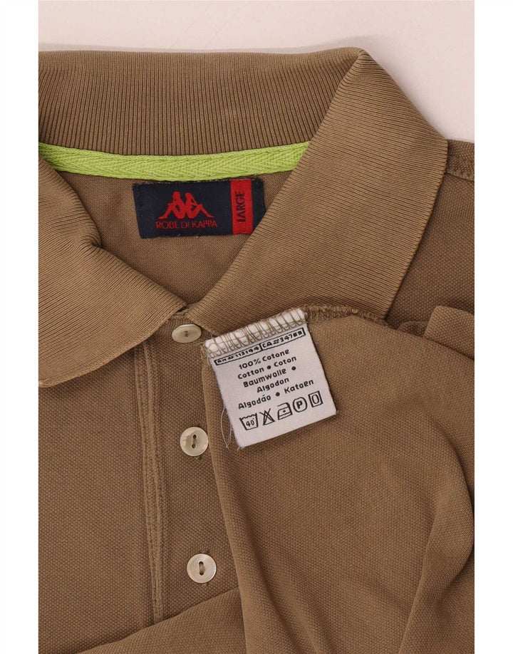 Polo Kappa Uomo Large Kaki Cotone