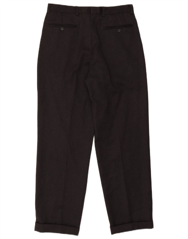 Pantaloni da abito da uomo COMERO con pegging IT 48 Medium W30 L30 Lana nera