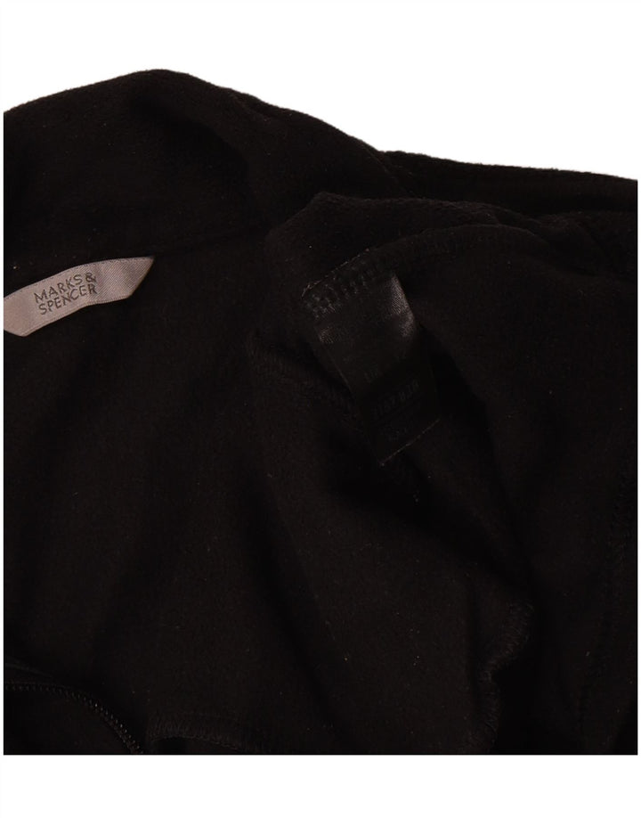 Giacca in pile da donna Marks & Spencer UK 12 poliestere nero medio