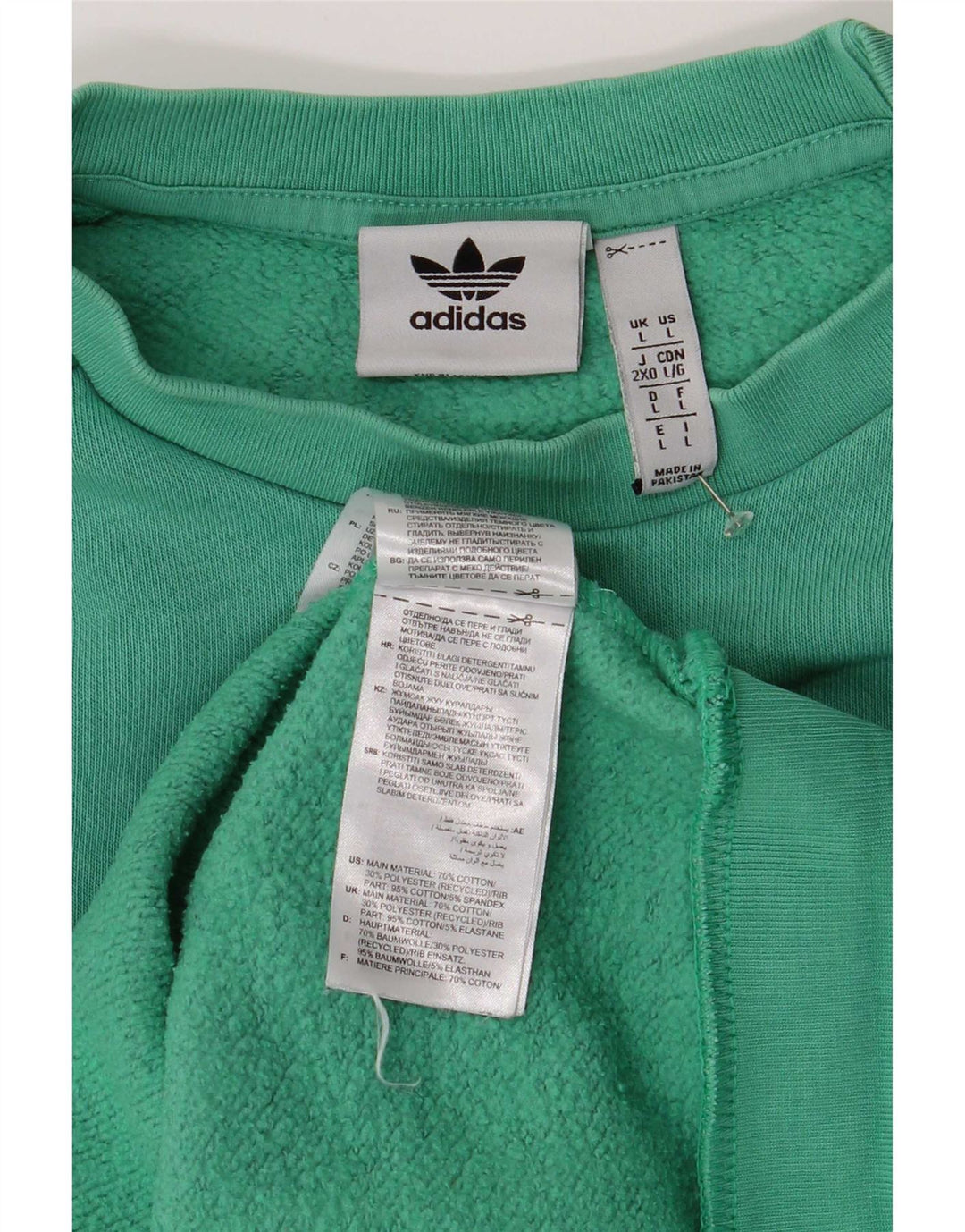 Felpa Adidas Uomo Maglione Large Verde Cotone