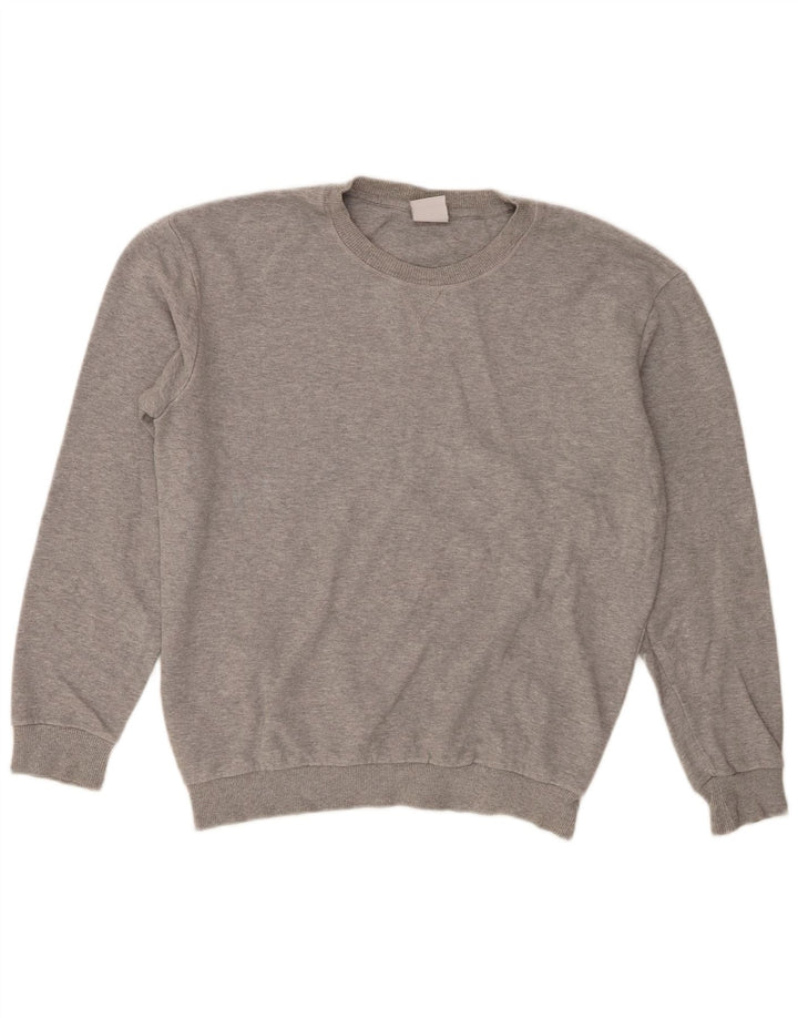Maglione maglione girocollo da uomo Zara in cotone grigio medio