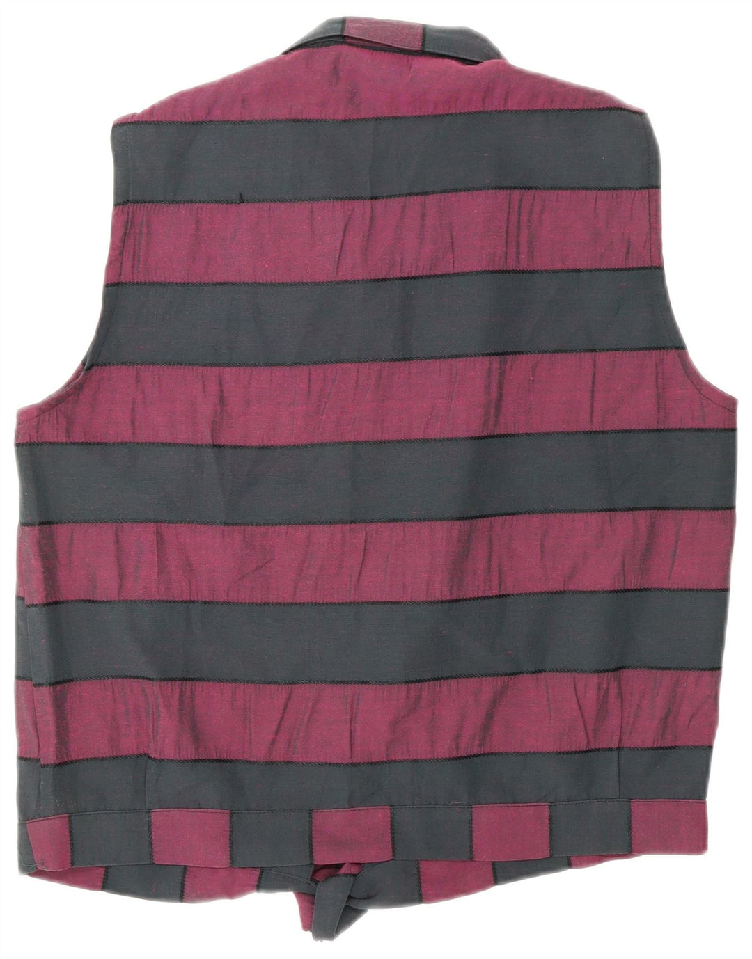 Camicetta da donna con cravatta sul davanti VINTAGE UK 16 media a righe nere