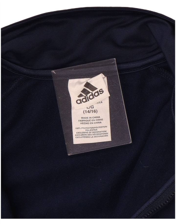 Giacca da tuta da ragazzo ADIDAS 12-13 anni, grande, in poliestere blu navy