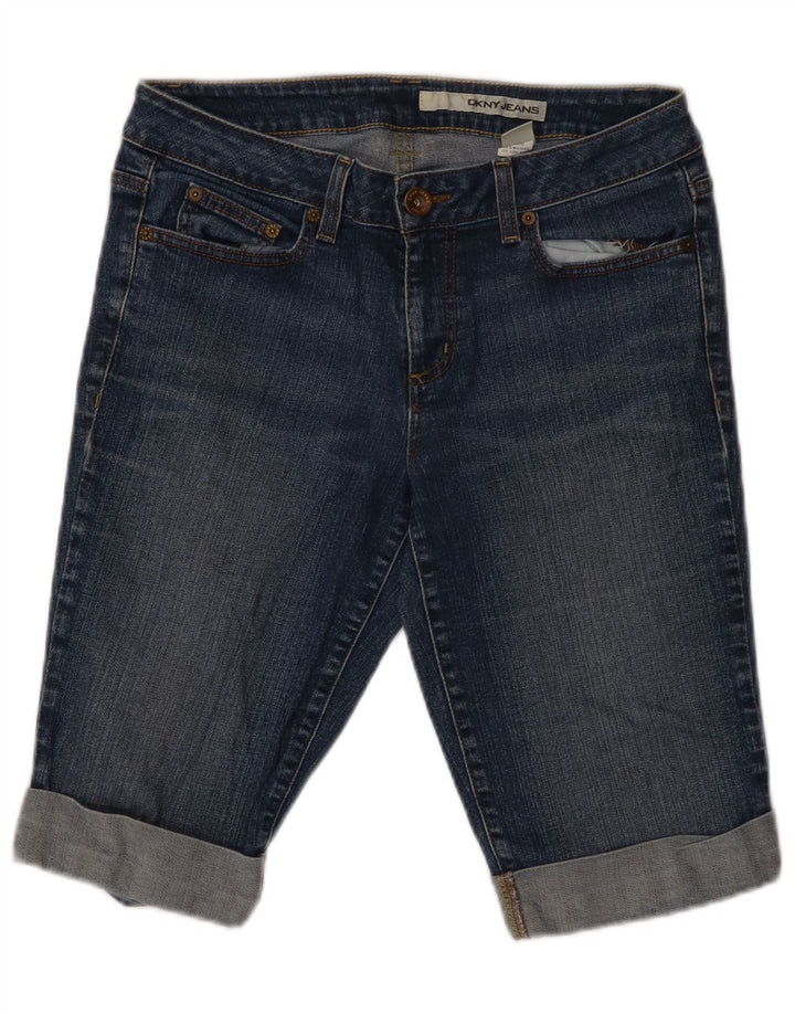 Pantaloncini di jeans da donna DKNY US 12 Large W32 cotone blu