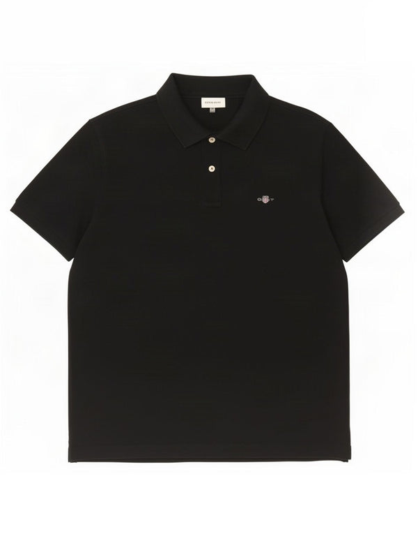Polo da uomo Gant grande in cotone nero