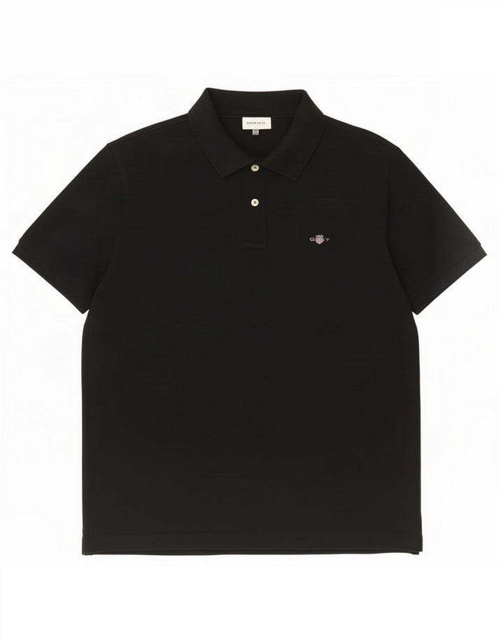 Polo da uomo Gant grande in cotone nero
