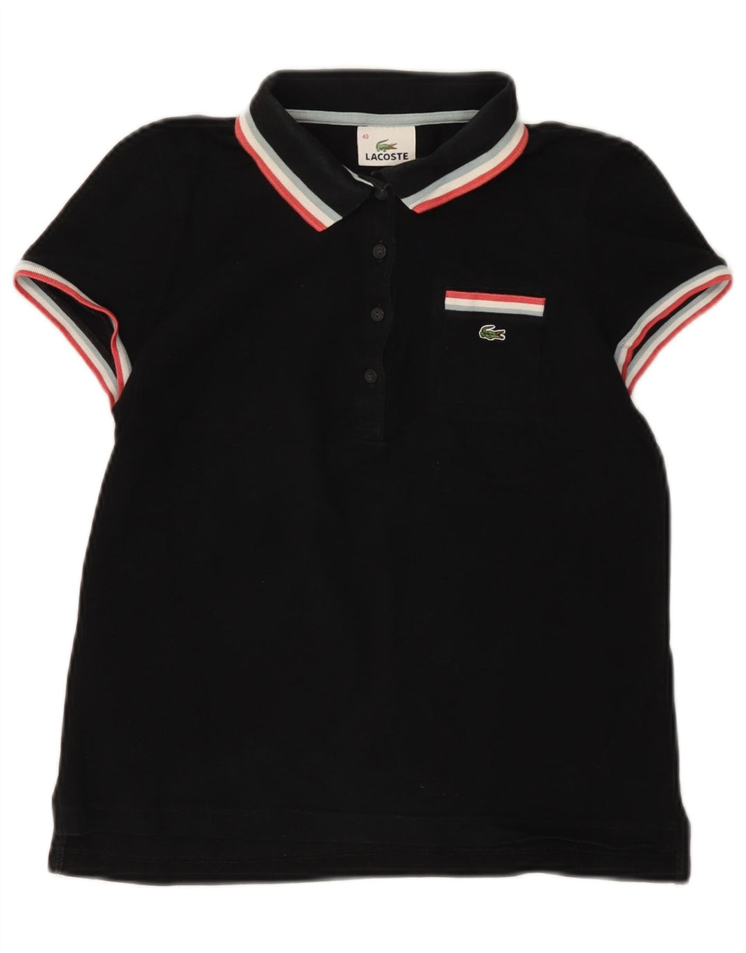 Polo da donna LACOSTE taglia 40 media cotone nero