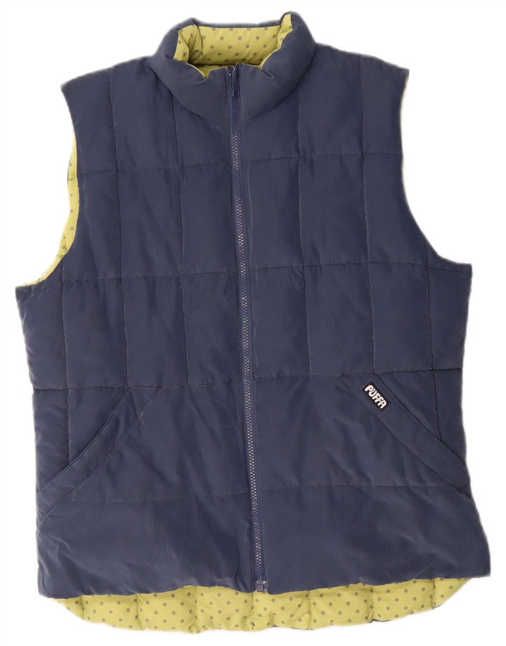 Gilet imbottito reversibile da donna Puffa UK 16 grande poliestere blu