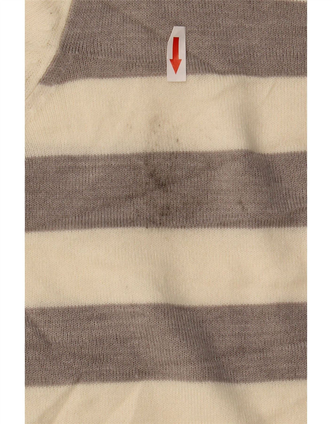 Maglione maglione girocollo da donna Marks & Spencer UK 10 piccolo a righe beige