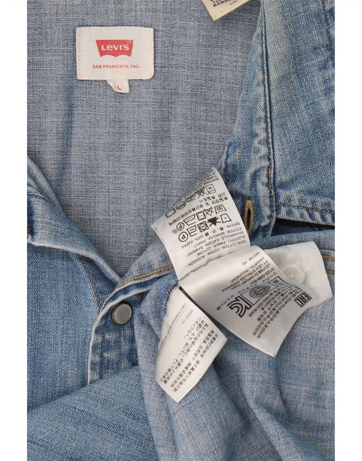 LEVI'S Camicia di jeans da uomo grande in cotone blu