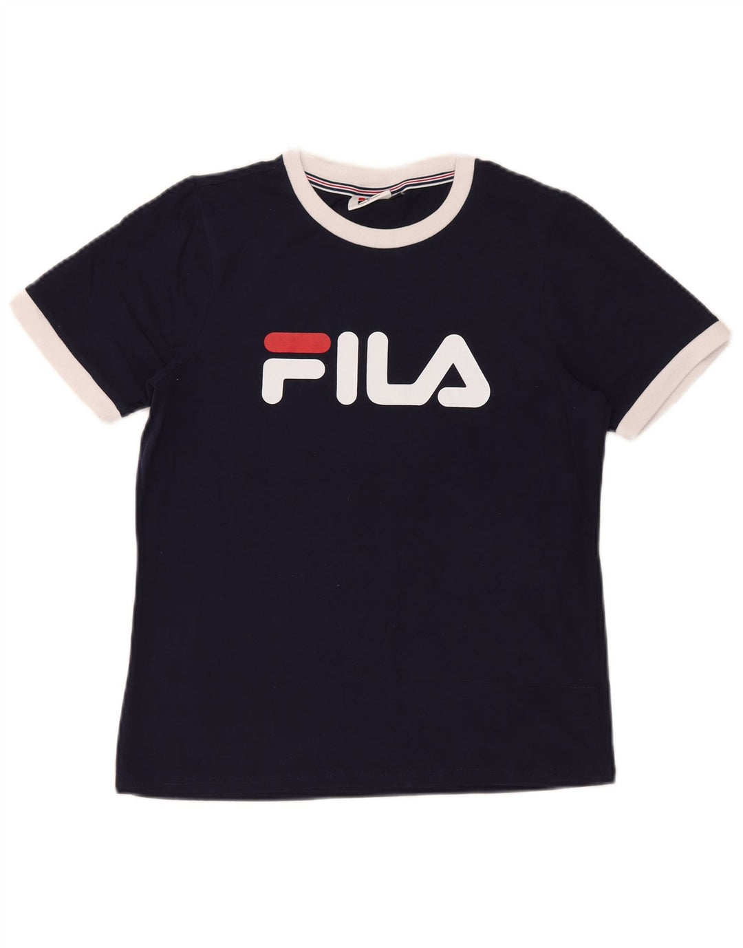 T-shirt grafica da donna Fila Top UK 14 cotone medio blu navy