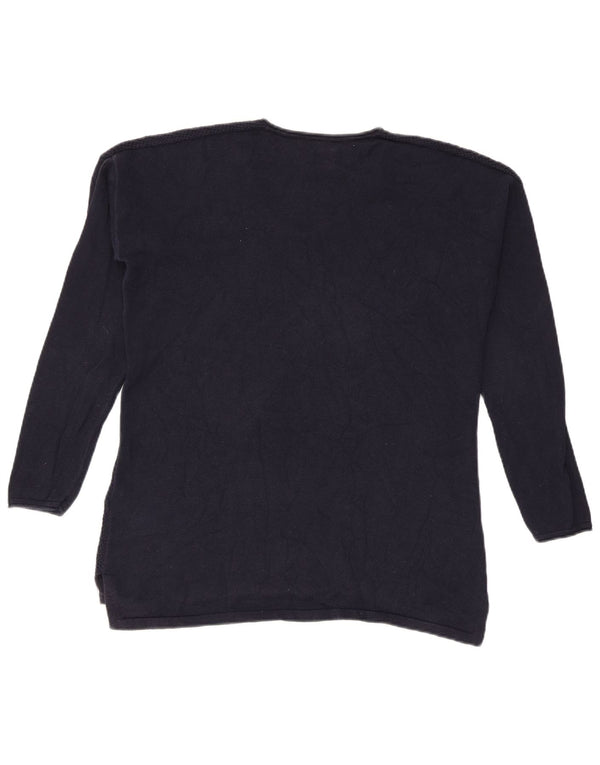 Maglione maglione oversize con scollo a V da donna Tommy Hilfiger UK 10 piccolo blu navy