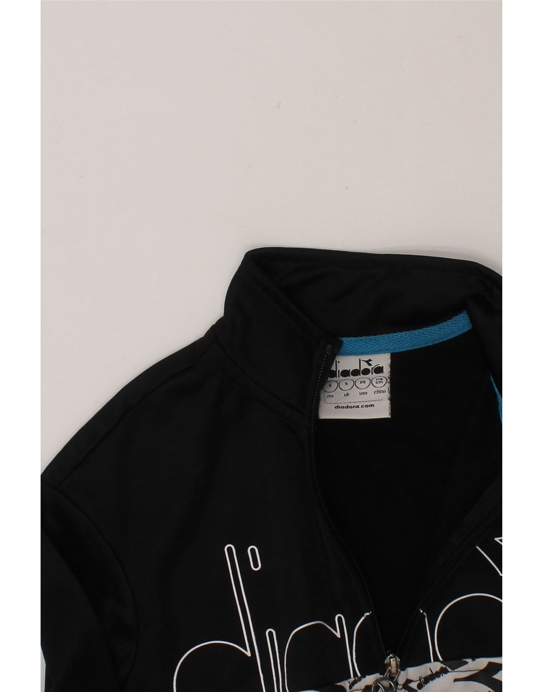 DIADORA Boys Tracksuit Top Jacket 5-6 Years Small Black Colourblock Vintage Diadora and Second-Hand Diadora from Messina Hembry 