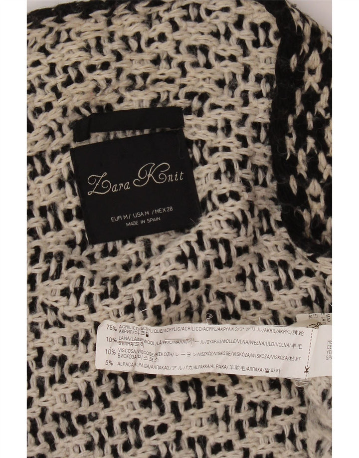 Maglione Cardigan Aperto Oversize da Donna ZARA UK 14 Medio Nero Acrilico