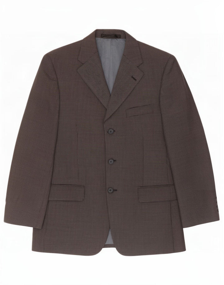 Giacca blazer corta da uomo Marks & Spencer UK 38 medio blu navy geometrico