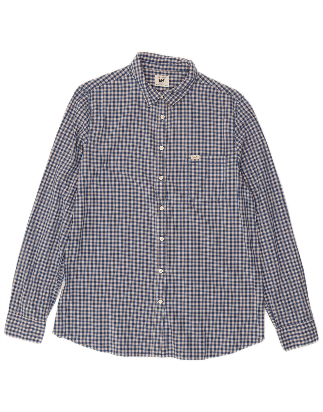 Camicia da uomo LEE grande in cotone a quadretti blu