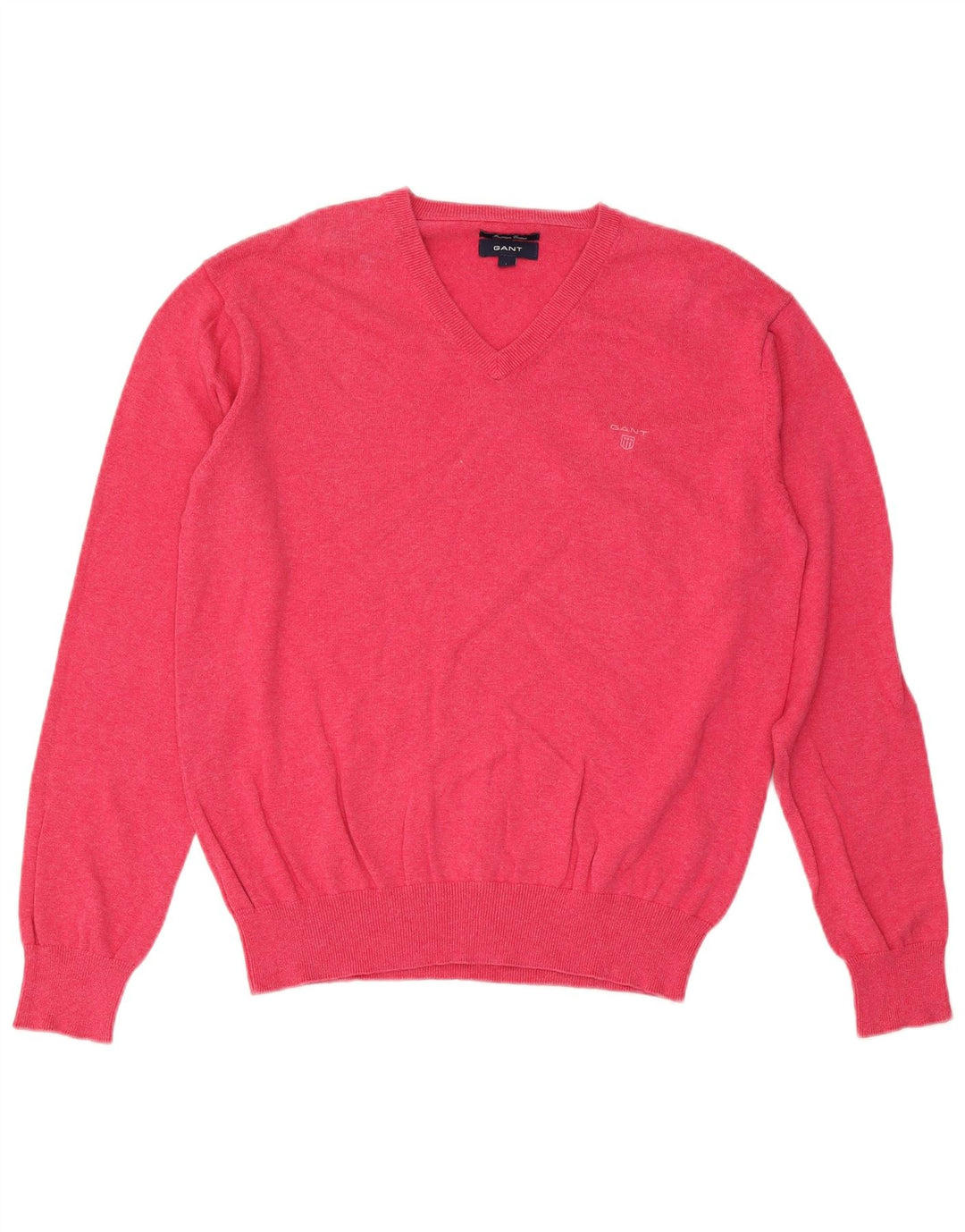 Gant Maglione da uomo con scollo a V grande in cotone rosa