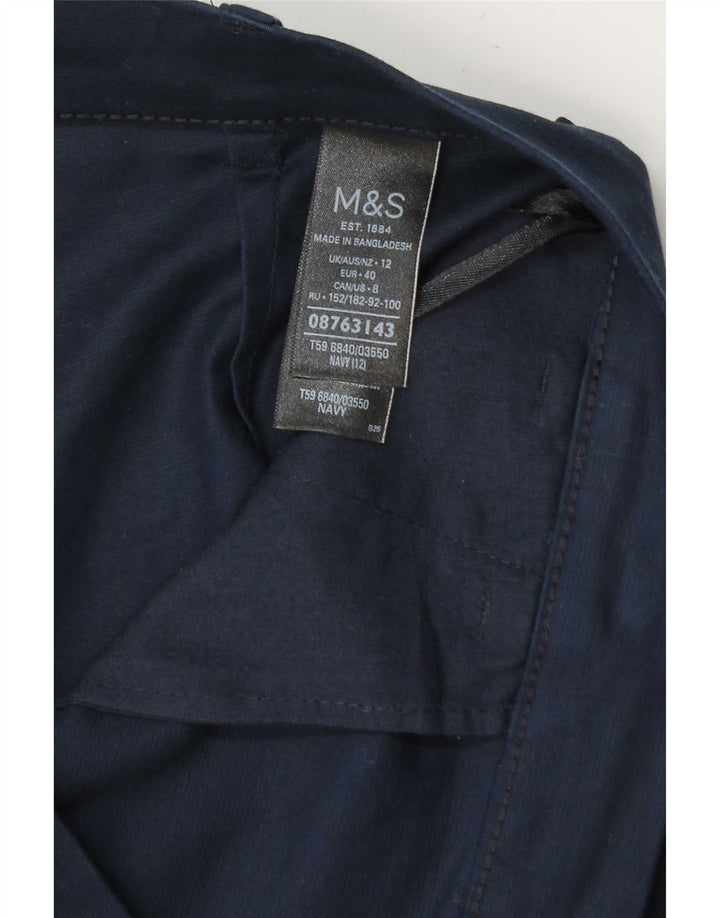 Pantaloncini chino da donna Marks & Spencer UK 12 medi W30 cotone blu navy