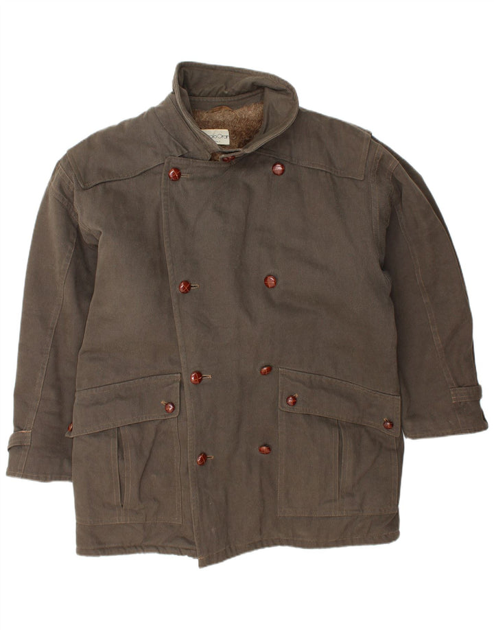 Giacca Sherpa da uomo VINTAGE UK 40 grande cotone marrone