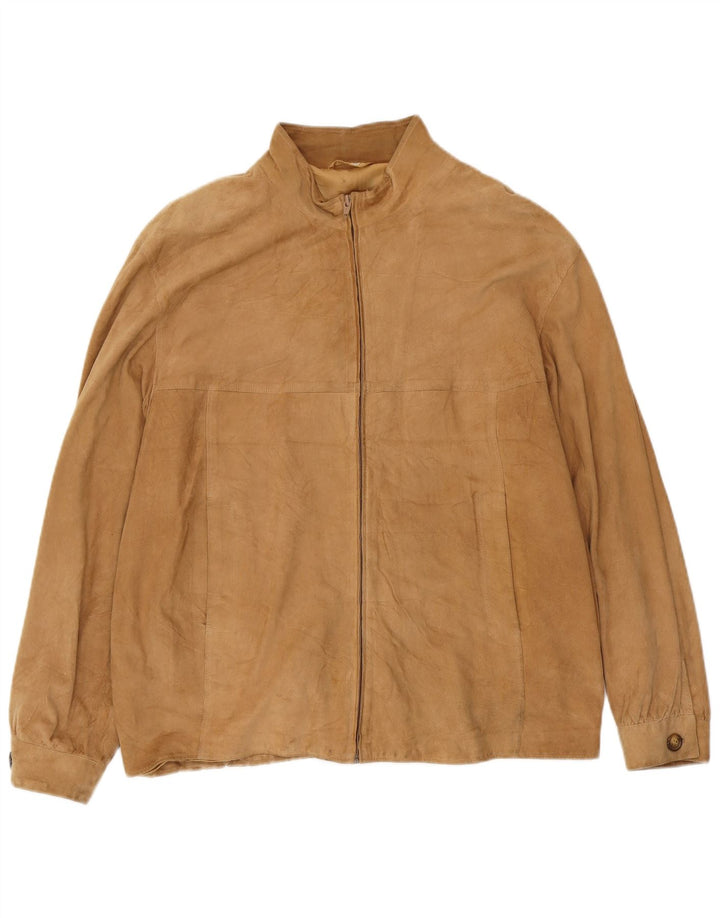 Giacca vintage in pelle scamosciata da uomo IT 54 XL in pelle beige
