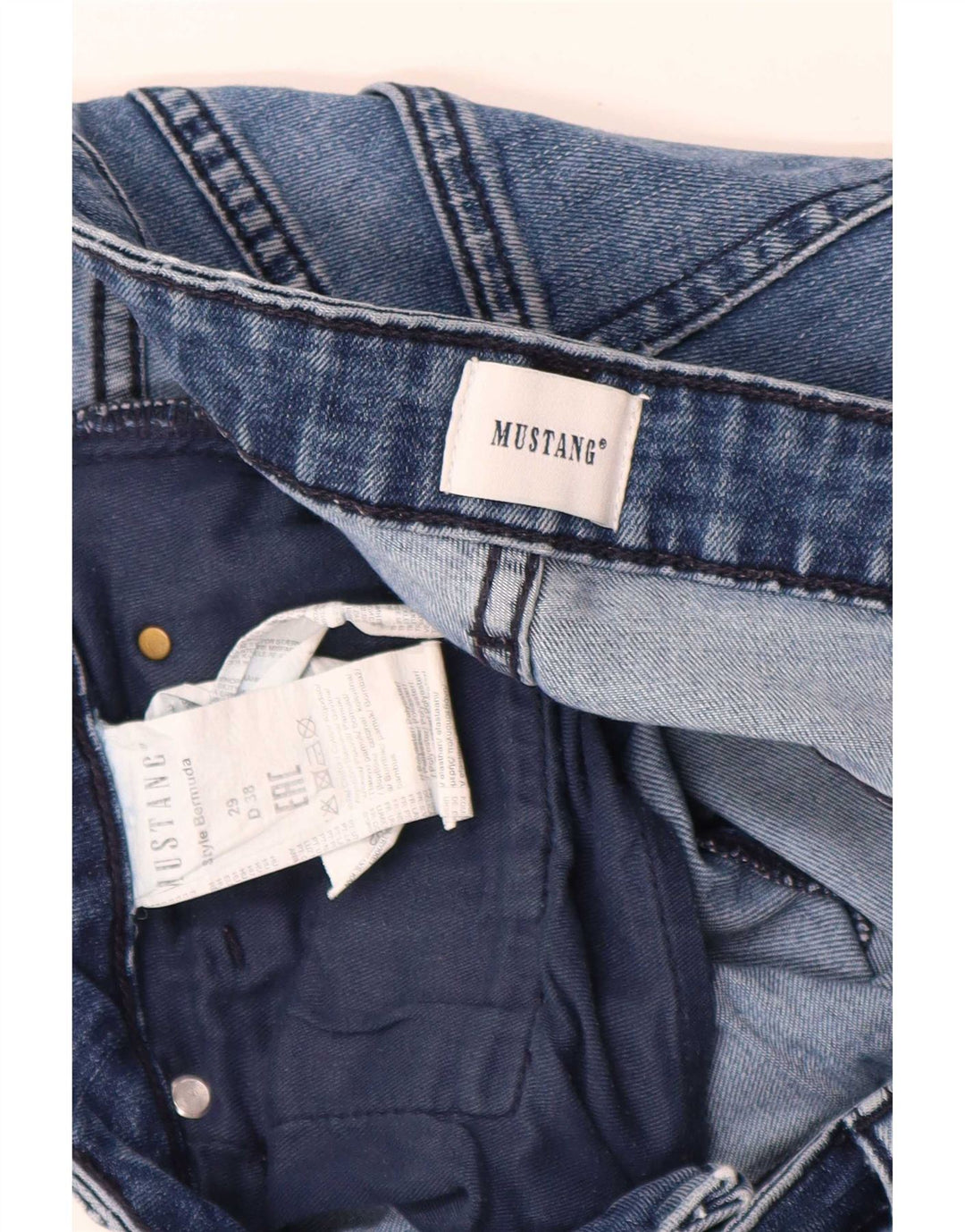 Pantaloncini di jeans da donna Mustang W29 cotone blu medio
