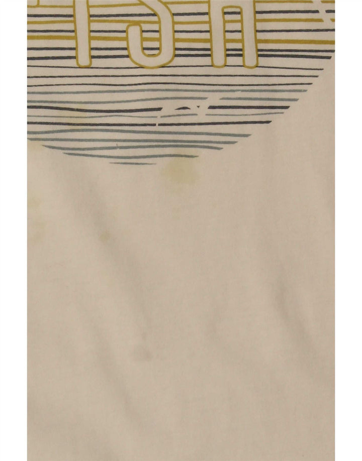 T-shirt grafica da uomo Weird Fish Top XL in cotone bianco