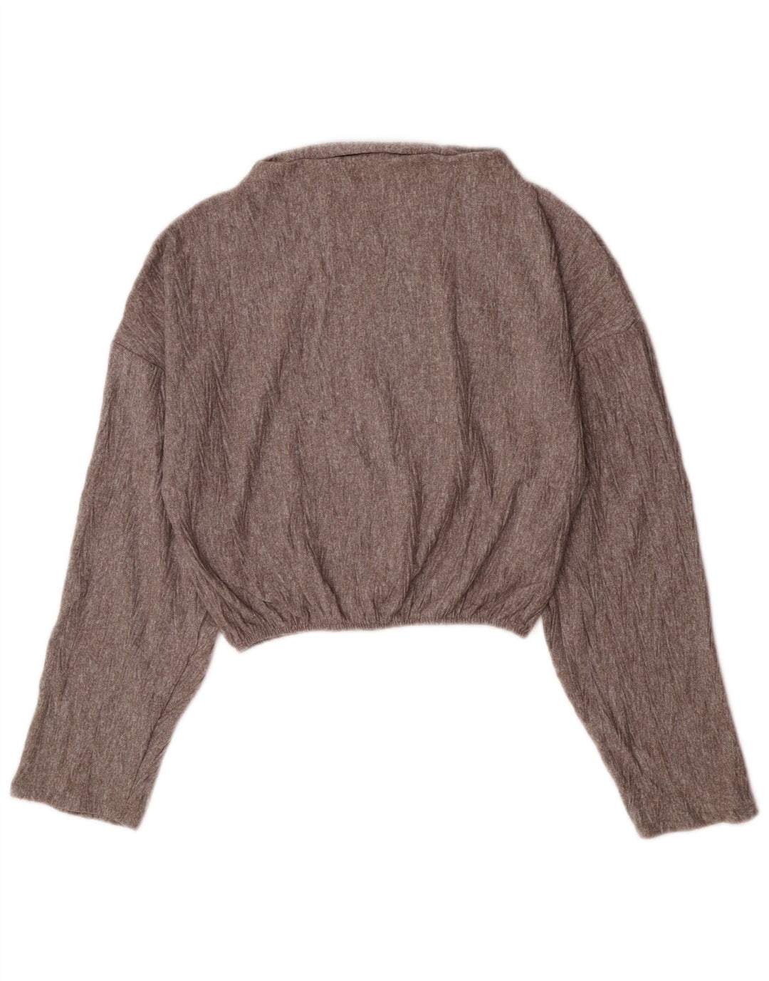 Maglione corto con scollo a barca da donna Zara UK 10 piccolo poliestere grigio