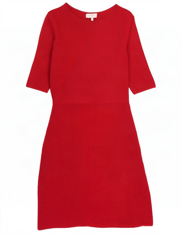 Abito maglione da donna con maniche a 3/4 Hobbs UK 10 piccolo rosso in viscosa