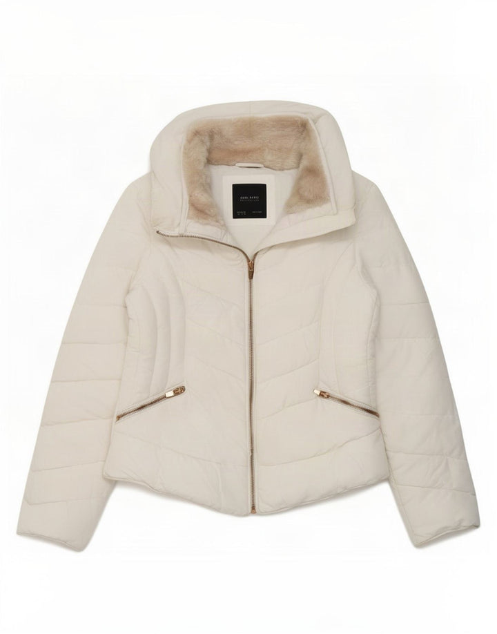 Giacca imbottita Zara da donna UK 14 grande bianca