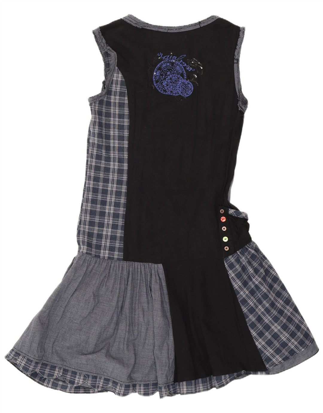 Abito Desigual da donna a vita bassa EU 38 Patchwork medio blu navy
