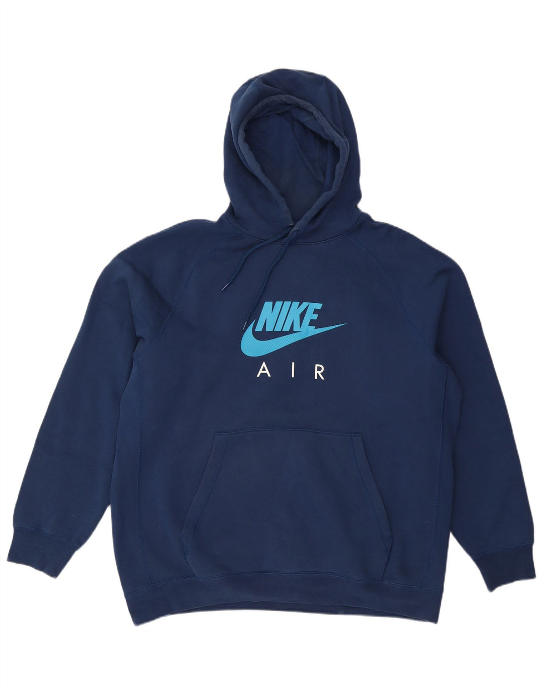 Felpa con cappuccio NIKE Air Graphic da uomo XL in cotone blu navy