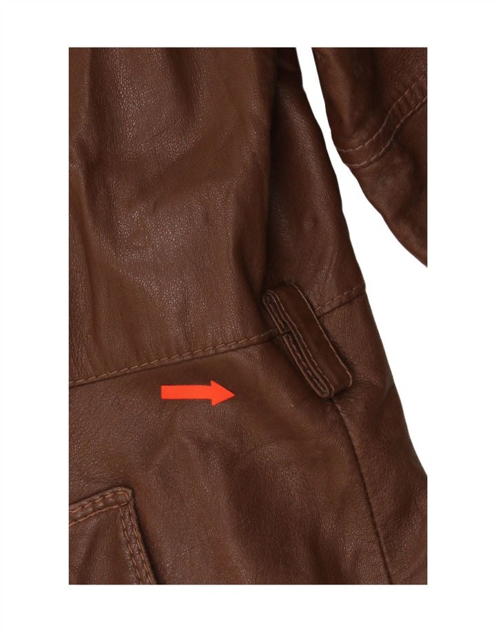 VINTAGE Mens Leather Jacket IT 46 Small Brown Leather Vintage Vintage and Second-Hand Vintage from Messina Hembry 