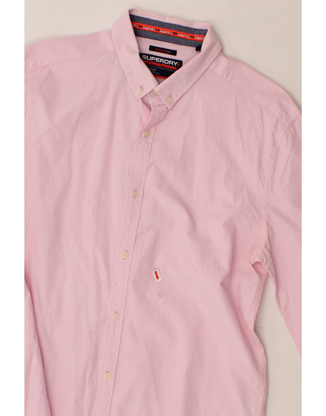 SUPERDRY Mens Regular Fit Shirt Medium Pink Cotton Vintage Superdry and Second-Hand Superdry from Messina Hembry 