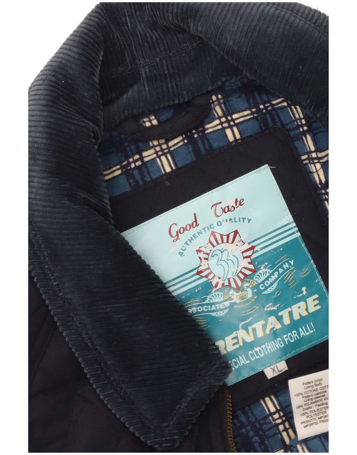 Giacca trapuntata vintage da uomo UK 42 XL poliestere blu navy