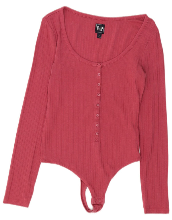 Body a maniche lunghe da donna Gap UK 10 piccolo cotone rosa