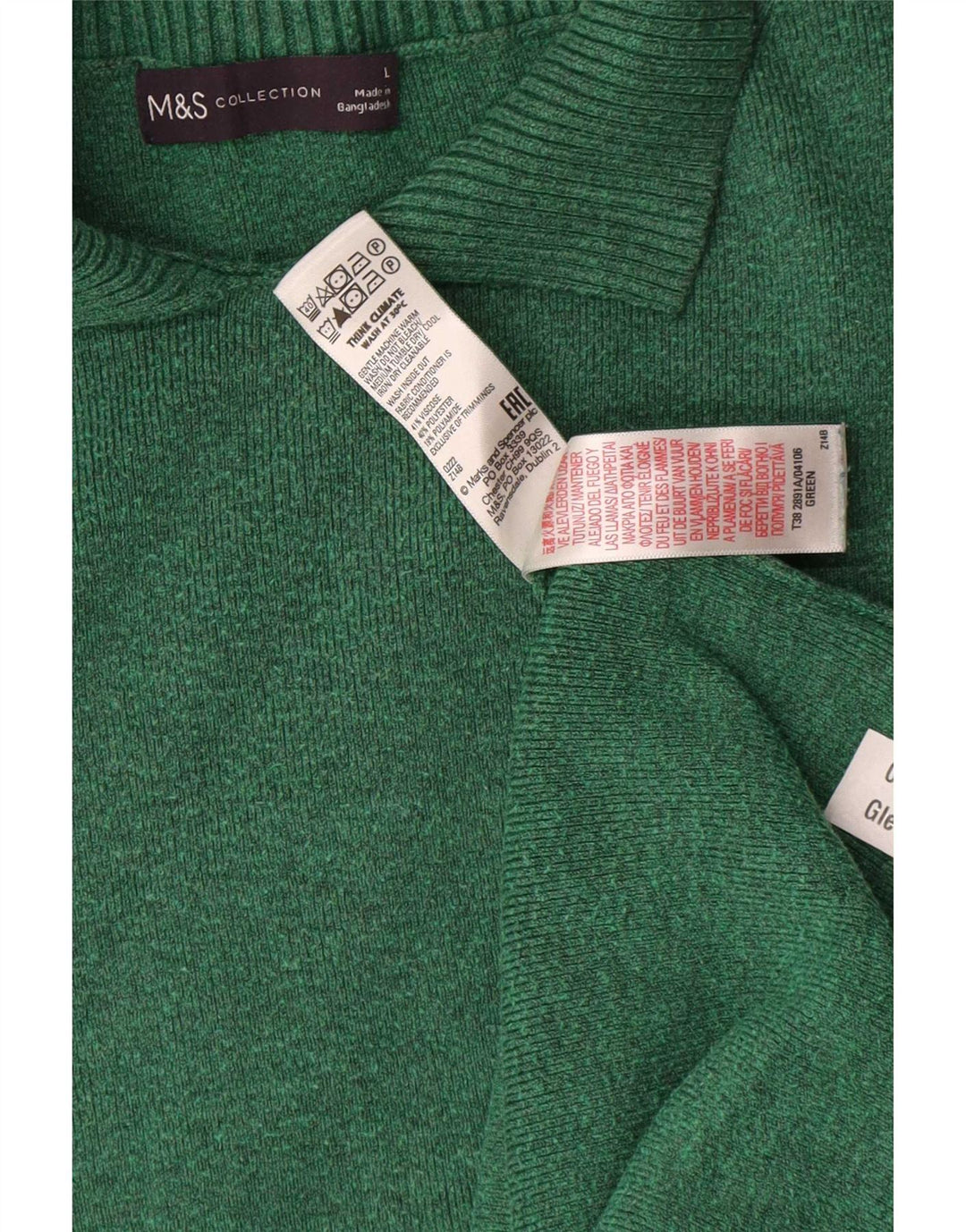 Abito maglione oversize da donna Marks & Spencer UK 16 grande viscosa verde